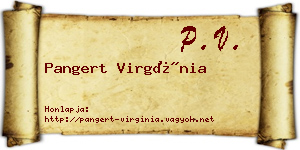 Pangert Virgínia névjegykártya